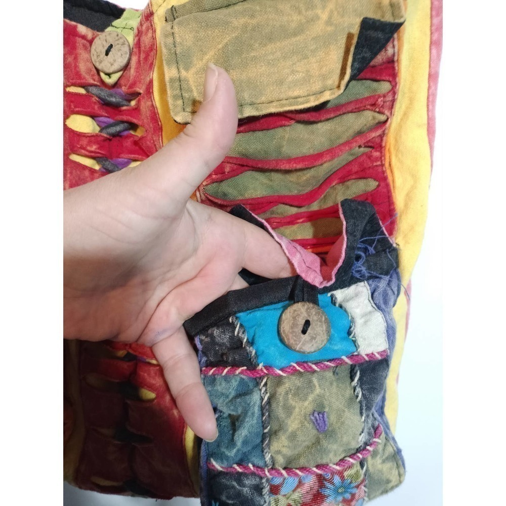 Boho multi-color purse bag crossbody pockets - Picture 8 of 13
